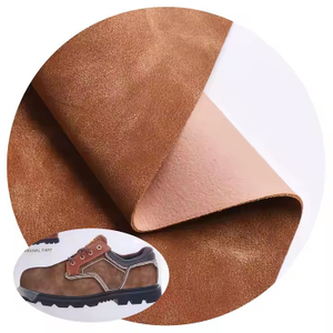 Wholesale Customized Artificial Faux PU Leather Fabric Brushed Yangbuck Nubuck Fabrics Shoes Making Material for Men Shoe