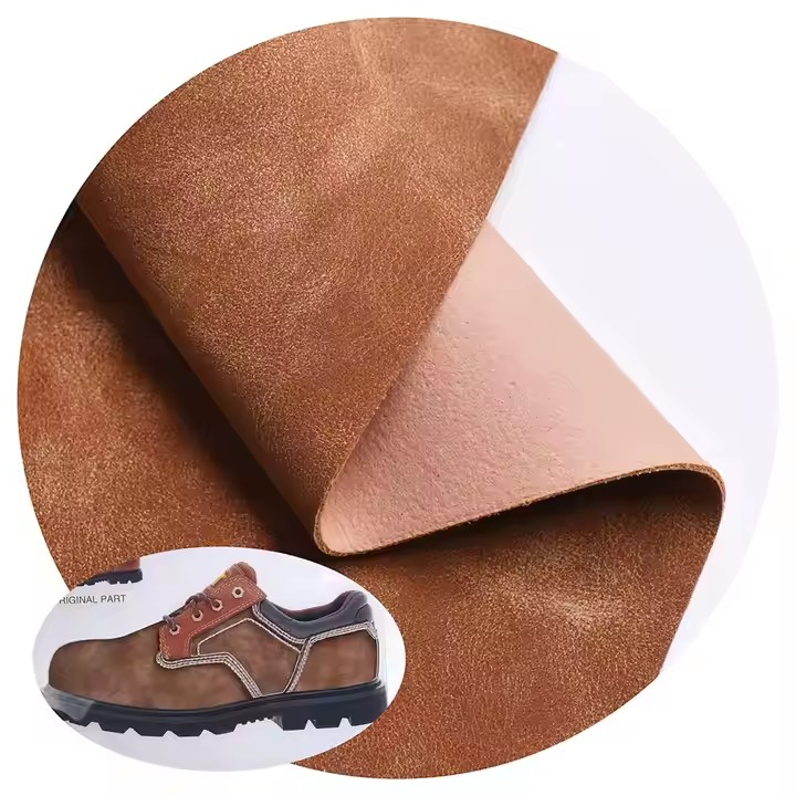 Wholesale Customized Artificial Faux PU Leather Fabric Brushed Yangbuck Nubuck Fabrics Shoes Making Material for Men Shoe