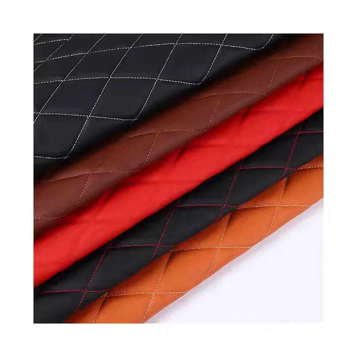 Customized Various Embroidered Design Pattern Synthetic Leather Product for Car Seat and Floor Mat