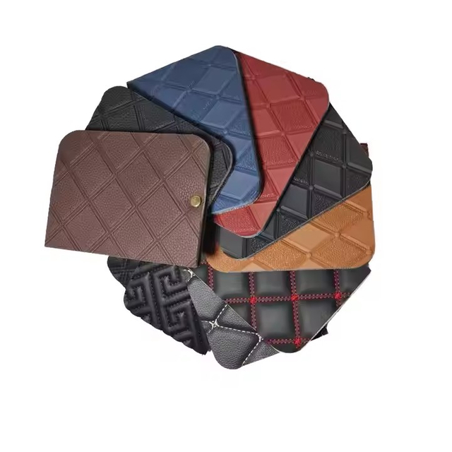 Wholesale Embossed Pattern PVC Synthetic Leather For Automotive Seat Footrest Leather Materials