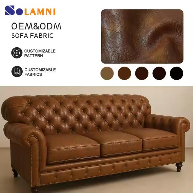 Crocodile Embossed PVC Faux Leather Fabric