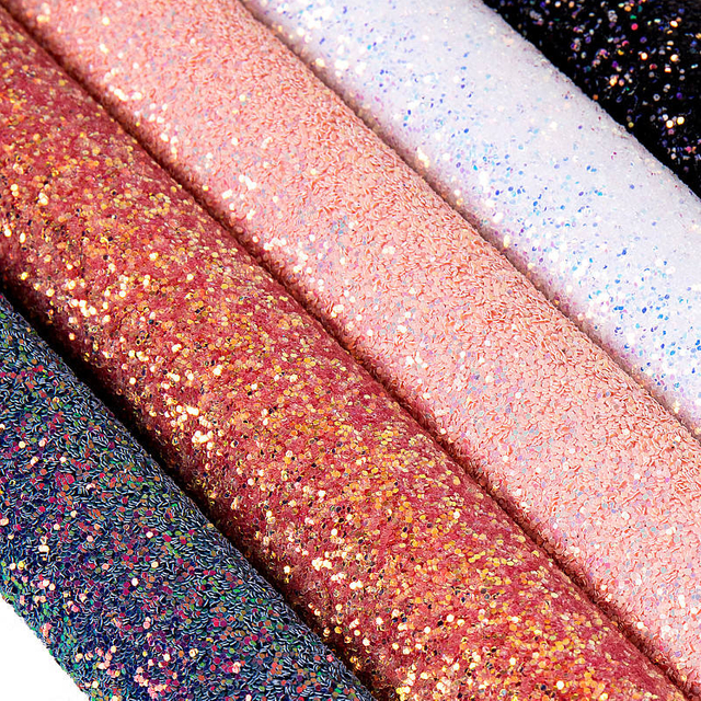 SparkleCraft Premium Chunky Glitter Fabric for DIY Projects