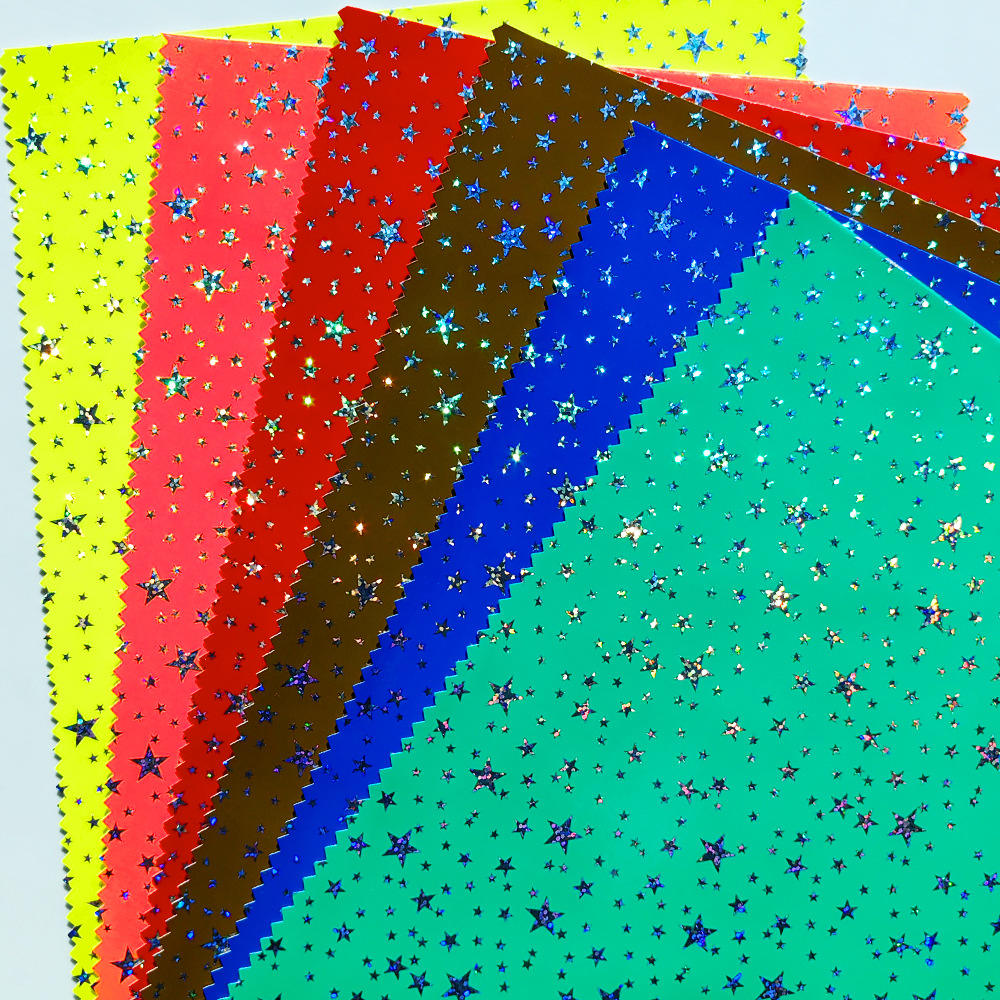 Rainbow Reflective Patent PVC Leather