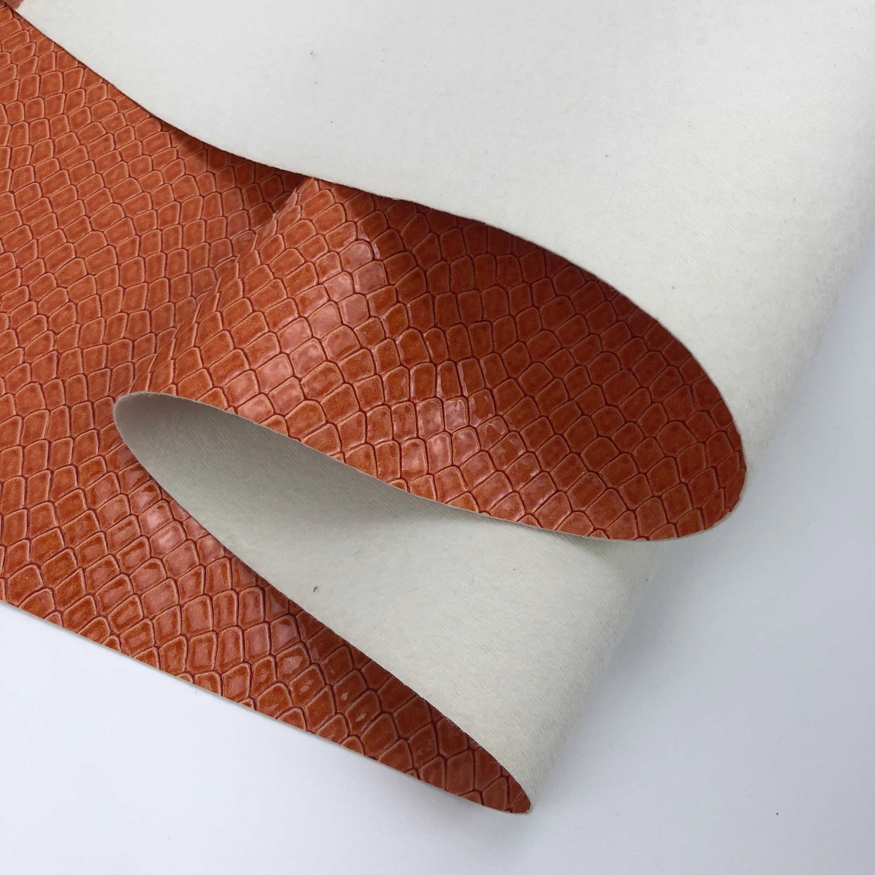 Wholesale Snake Print Design PVC Faux Artificial Leather Fabric