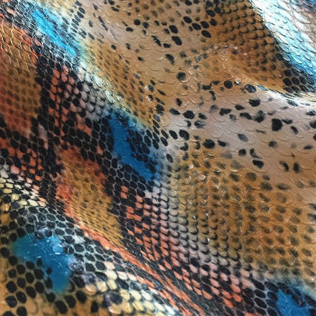 Luxury Feel PVC Leather with Snake Skin Design