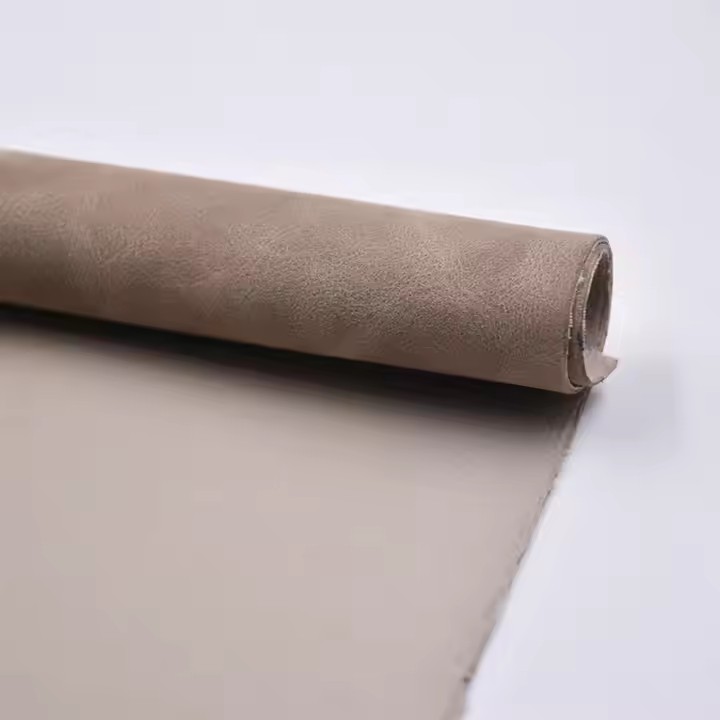 Wholesale Customized Artificial Faux PU Leather Fabric Brushed Yangbuck Nubuck Fabrics Shoes Making Material for Men Shoe