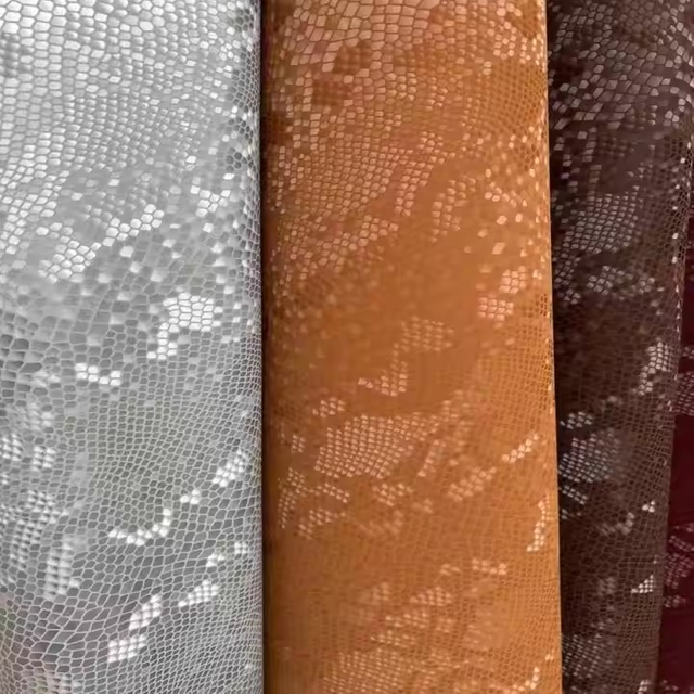 2025 Snake Animal Design PU Leather Fabric Pu Synthetic Leather for Fashion Shoes