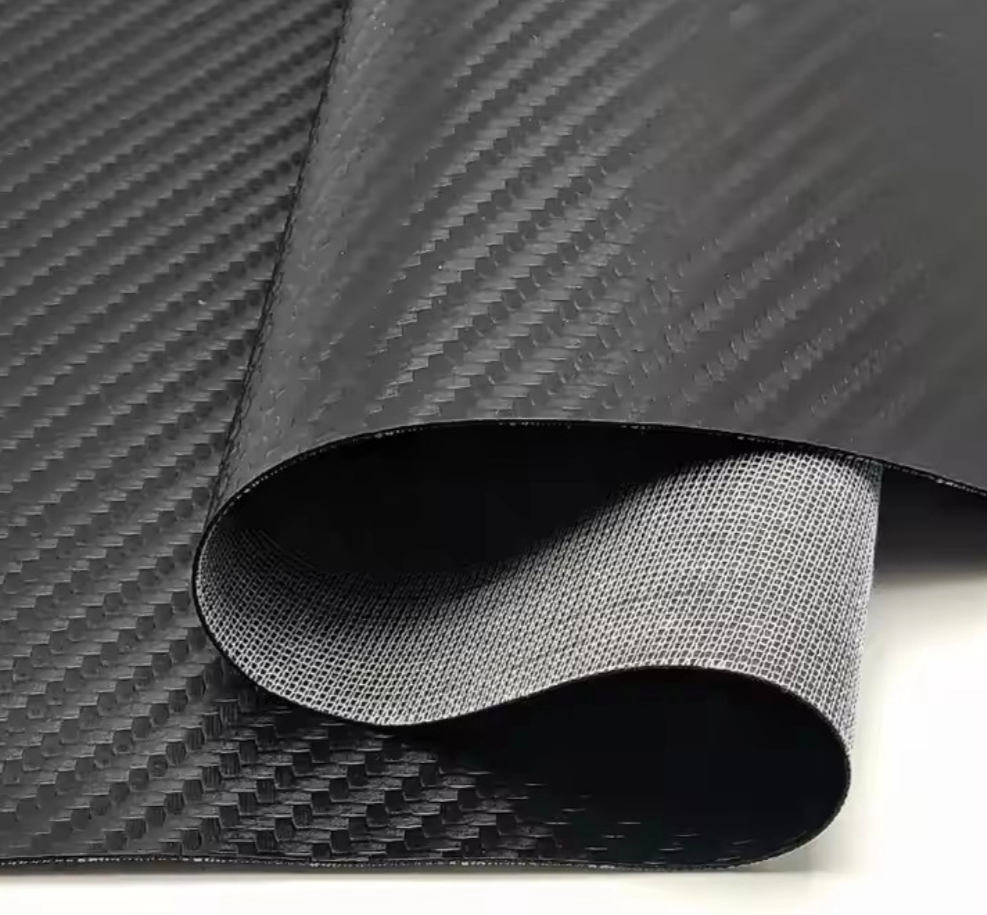 Pvc Carbon Fiber Woven Patterns Artificial Synthetic Leather