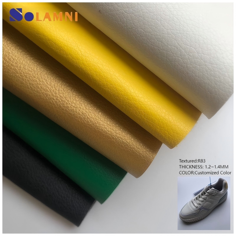  High-Quality R83 Textured PU Synthetic Leather Fabric