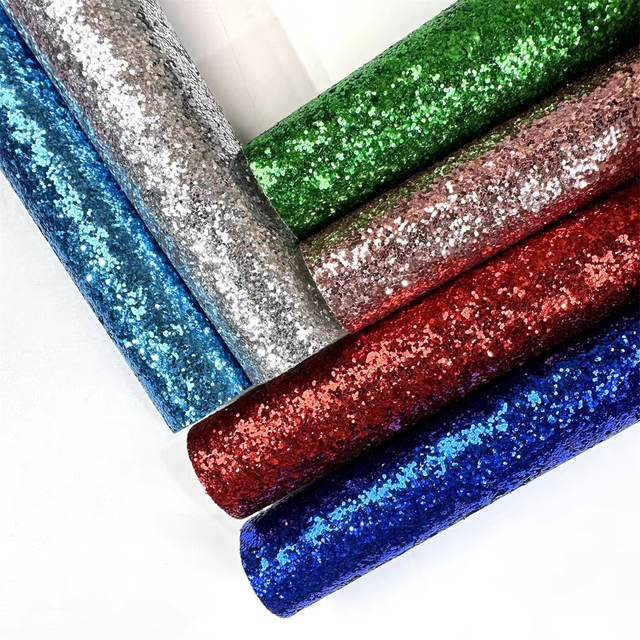 Chunky Glitter Faux Leather