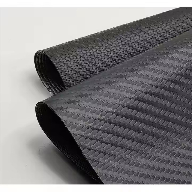 Pvc Carbon Fiber Woven Patterns Artificial Synthetic Leather