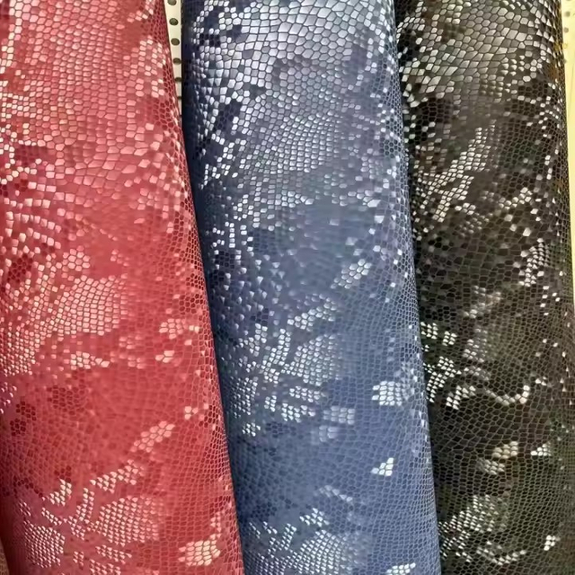2025 Snake Animal Design PU Leather Fabric Pu Synthetic Leather for Fashion Shoes