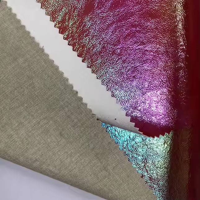 Wholesale Chunky Glitter Fabric Garment Pu Leather Thin Synthetic Leather for Clothing Jacket