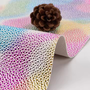 Rainbow Shining Bow Color Texture Embossed 1.0mm PVC Synthetic Leather Product for Sofa Bag Belt Fabric
