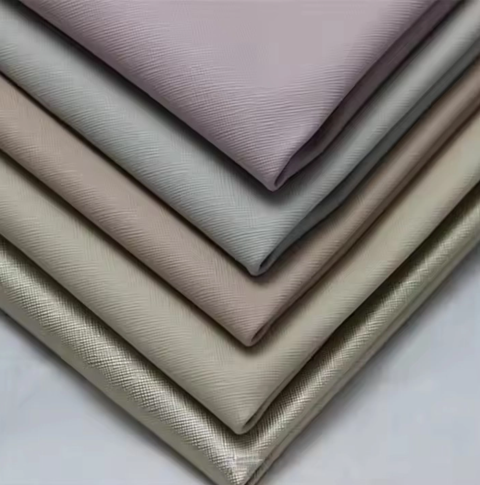 1.2MM Saffiano Wear Resistant PVCLeather Fabric Embossed Pattern Artificial Leather Case Handbags Shoes Stationery Glasses 