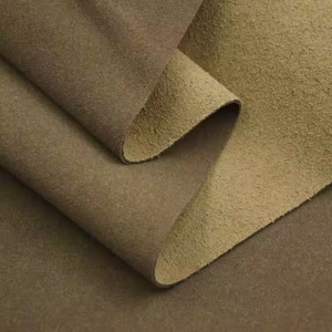 Flocked Artificial PU Cow Suede Leather Fabric