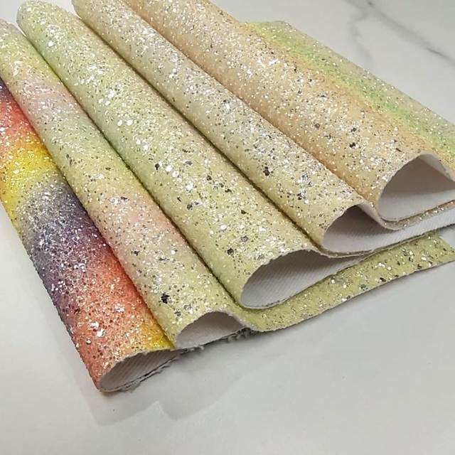 Dekoratives Glitzer -PU -synthetisches Leder zum Handwerk