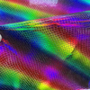 Faux Leatherette Rainbow Embossed Snake Pattern PU Holographic Leather Vinyl