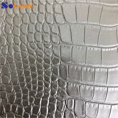 High-Gloss Crocodile Pattern PVC Synthetic Leather