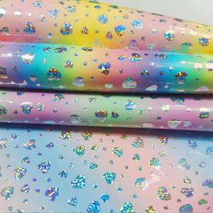 Rainbow Reflective Patent PVC Leather