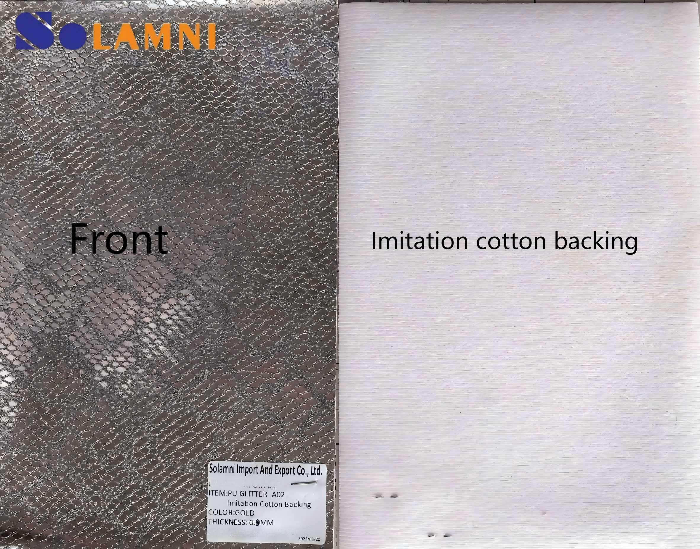 Durable PU Glitter Vinyl Leather Fabric for Shoe Crafting