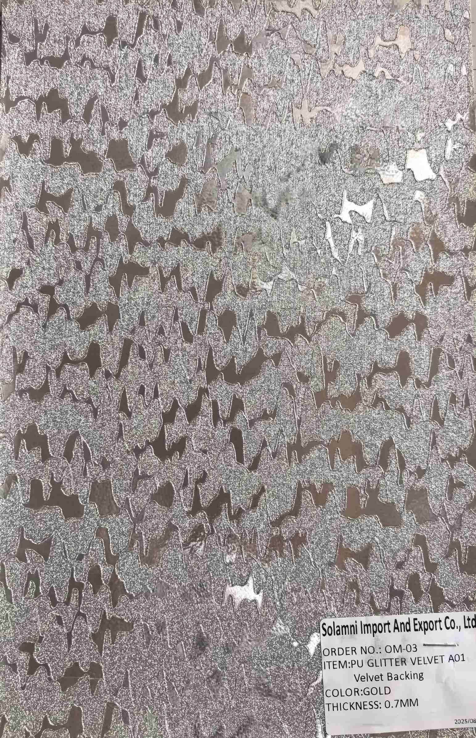 PU GLITTER Leather Imitation Cotton Backing