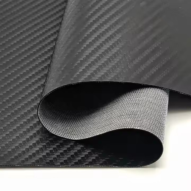 Pvc Carbon Fiber Woven Patterns Artificial Synthetic Leather