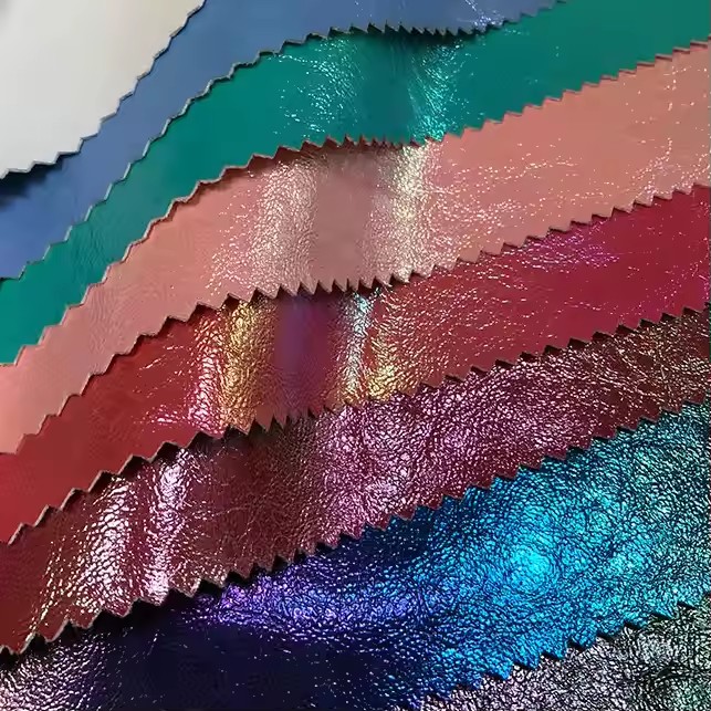 Wholesale Chunky Glitter Fabric Garment Pu Leather Thin Synthetic Leather for Clothing Jacket