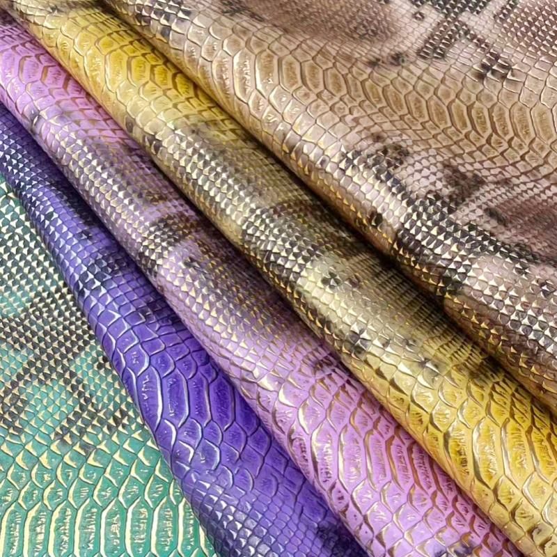 Snake Embossed PU Faux Leather Fabric