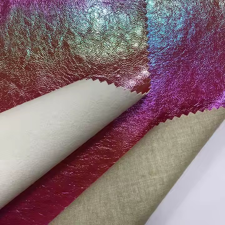 Wholesale Chunky Glitter Fabric Garment Pu Leather Thin Synthetic Leather for Clothing Jacket