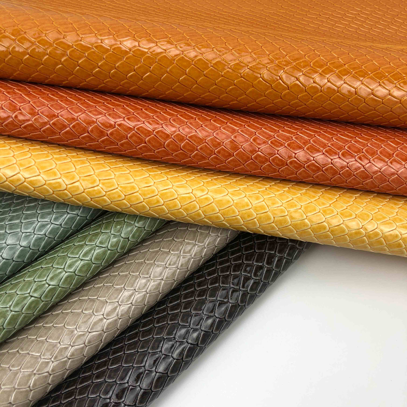 Wholesale Snake Print Design PVC Faux Artificial Leather Fabric