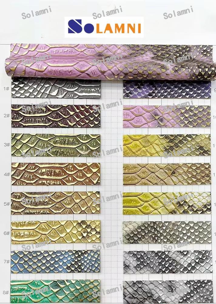 Snake Embossed PU Faux Leather Fabric