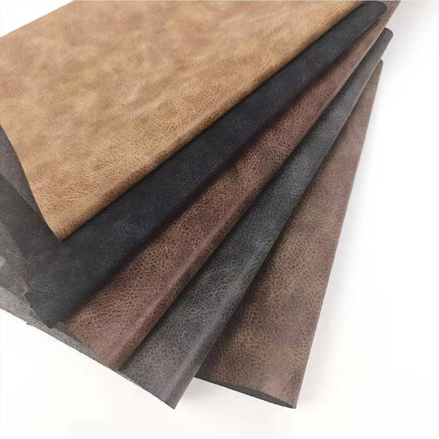 Brown Leather And Microfiber Sectional