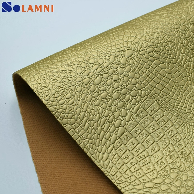 Premium Metallic Finish Crocodile Pattern PU Leather