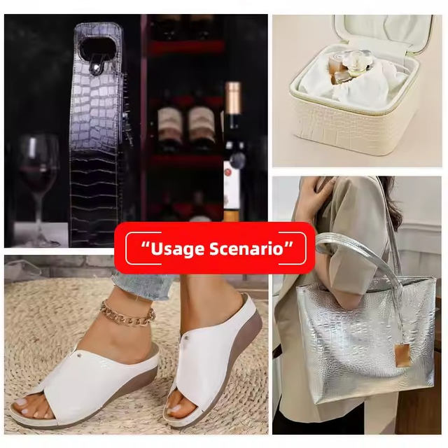 Customized PVC Embossed Leather Style stretch feature for Bag phone