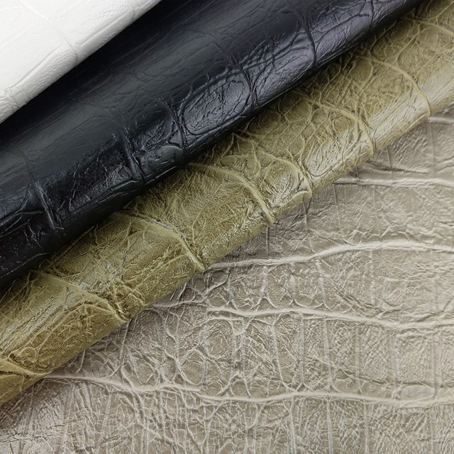 PU Faux Crocodile Leather Fabric