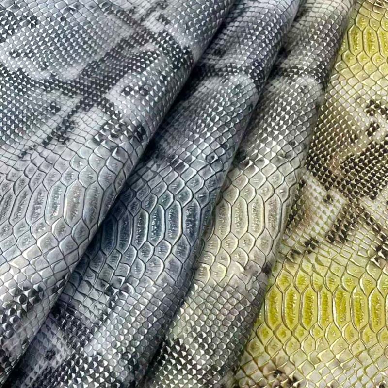 Snake Embossed PU Faux Leather Fabric