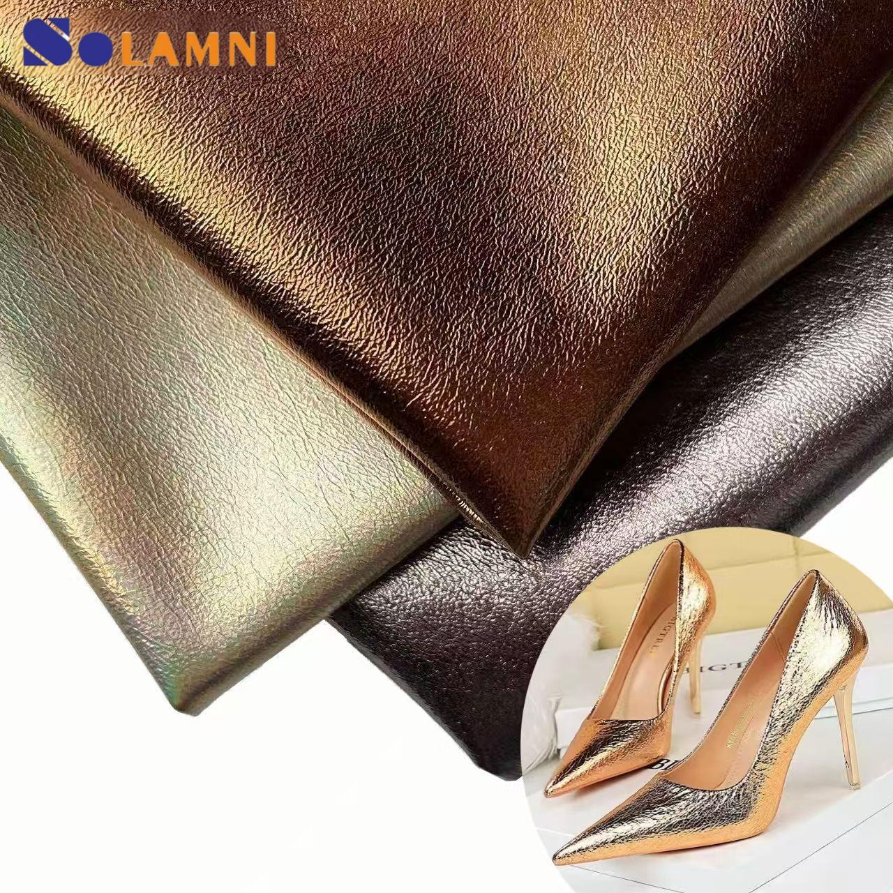 Metallic-Embossed PU Leather For Women Shoes