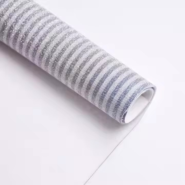 New Design Customized Cinderella Glitter Fabric Woven Glitter PU Leather for Lady Shoes Making