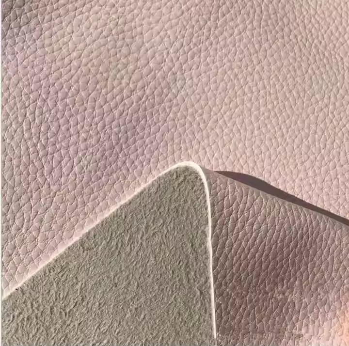 Wholesale Durable Embossed Litchi Pattern Microfiber Leather for Car Seats Cover Upholstery Using