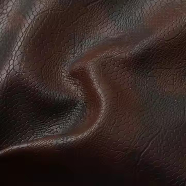 Crocodile Embossed PVC Faux Leather Fabric