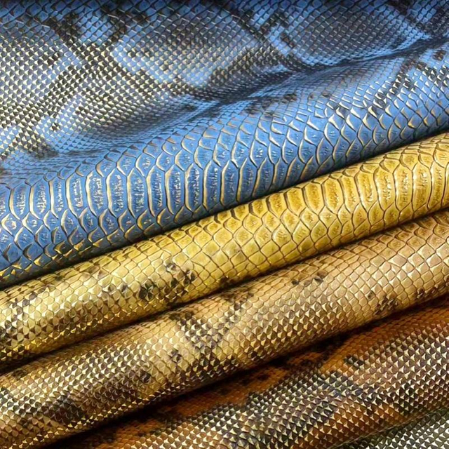 Snake Embossed PU Faux Leather Fabric