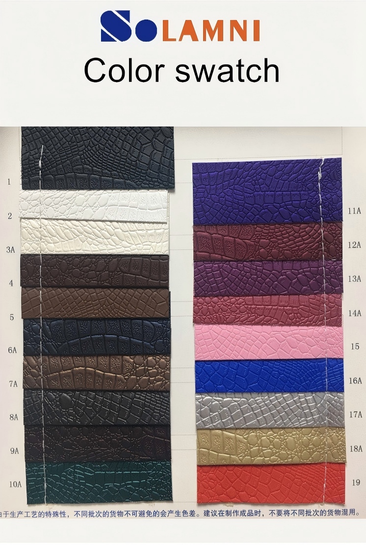 Premium Metallic Finish Crocodile Pattern PU Leather