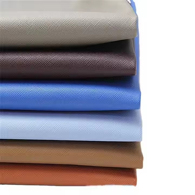 1.2MM Saffiano Wear Resistant PVCLeather Fabric Embossed Pattern Artificial Leather Case Handbags Shoes Stationery Glasses