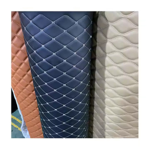 High Quality Embroidery Quilted Pvc Synthetic Leather Customized Car Floor Mat Synthetic Leather Roll Material
