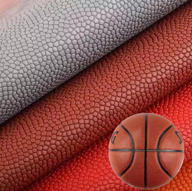 1.5mm Waterproof PU Synthetic Leather Ball Printed Non-Slip Dotted Pattern Anti-Mildew Basketball Leather Nonwoven Material