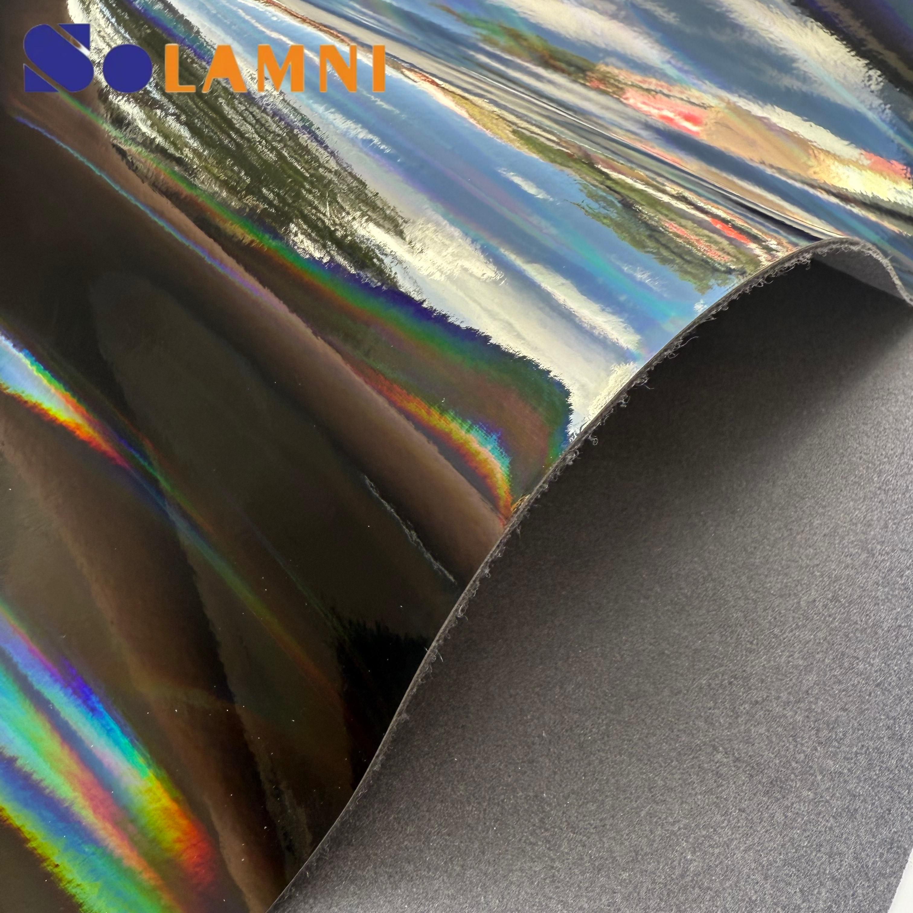 Mirror Color Change PU Faux Synthetic Leather Fabric