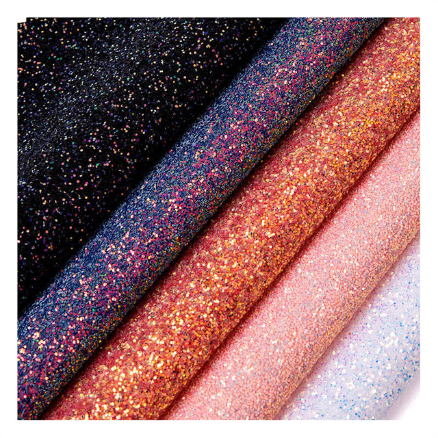 SparkleCraft Premium Chunky Glitter Fabric for DIY Projects