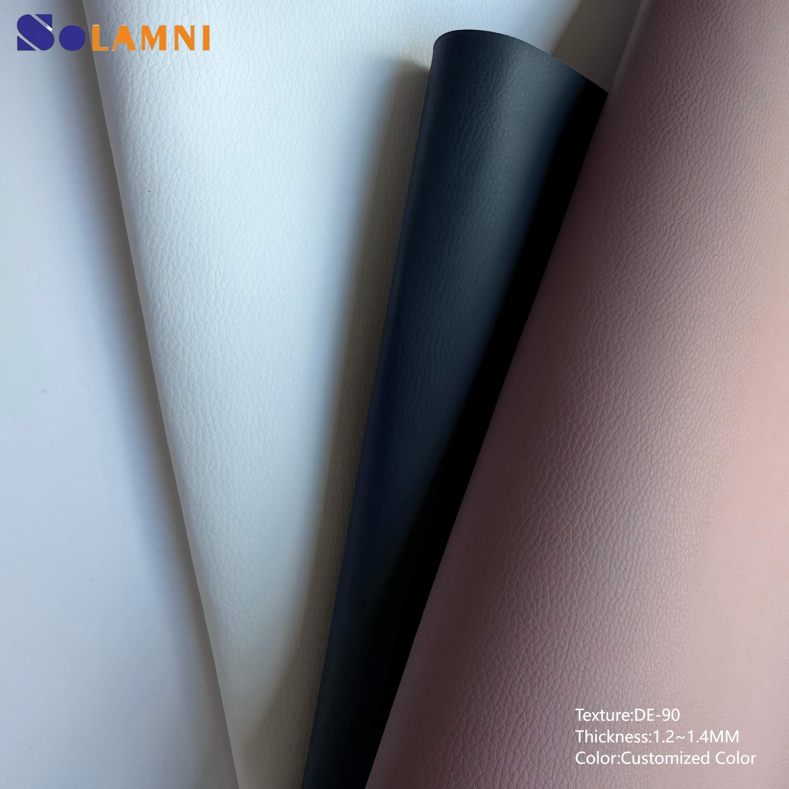  High-Quality DE-90 Textured PU Synthetic Leather Material 